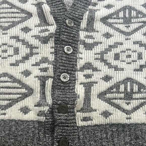 🔥serge Saint  Yves🔥 | Vintage grey and white patterned knit sweater cardigan - Picture 4 of 11